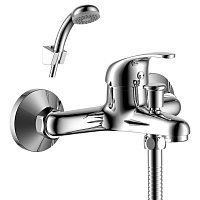 Смеситель для ванны с коротким изливом, вытяжной переключатель, латунь/хром