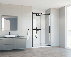 Душевая дверь Como Soft VDS-1CS110CLB, 1100, черный, стекло прозрачное, , шт