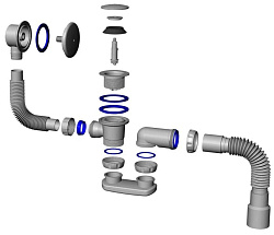 Сифон автомат для ванны и  глубокого поддона системы Easyopen