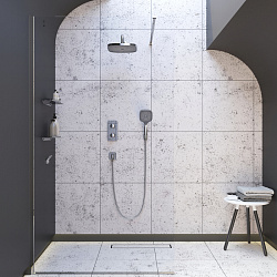 SPA3FSCi18, Лейка для душа квадратная, хром, SpaHome, ID