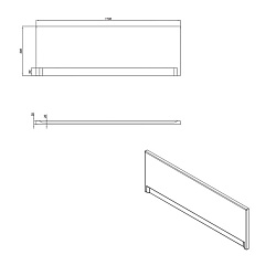 Панель фронтальная: универсальная тип 1, 170, ультра белый, Сорт1(PA-TYPE1*170-W)