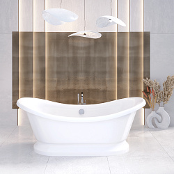 Edelweiss ванна /Nova Gel/белая/черные ножки(170см*78см*75см) Ванны/AQUA DE MARCO