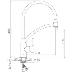Смеситель для кухни, гибкий излив, латунь, белый/хром HB72505-8