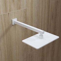 Кронштейн для верхнего душа в стену, квадратный, белый матовый, Optima Home, IDDIS, OPH40WSi61