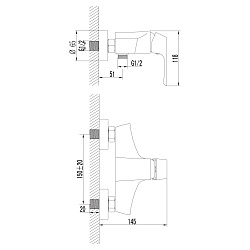Смеситель для душа, латунь/хром LM4503C