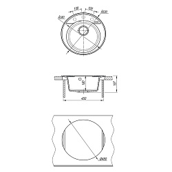 SULA 500 Мойка кухонная из кварцгранита цвет: шампань комплектация: крепеж, сливная арматура с перел