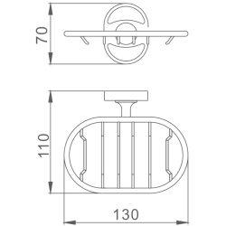 Мыльница металлическая, хром HB1902-1