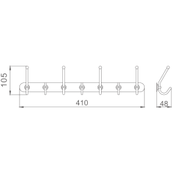 Крючок семерной, хром HB201-7
