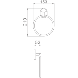 Держатель для полотенец, кольцо, хром HB1904