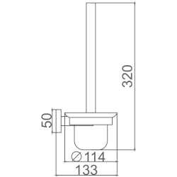 Ёршик туалетный настенный, черный HB8910