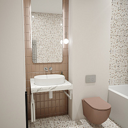 Corpa Nera Grossi/Гросси столешница 70 под раковину керамогранит, белый мрамор