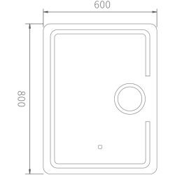 Зеркало LED 600*800 мм с макияжным зеркалом, HB661