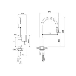 Смеситель для кухни Kitchen 360, IDDIS, K36SBJBi05