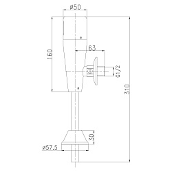 PROJECT Смывное устройство для писсуара бесконтактное (сенсорное), питание 4xAA, латунь/хром