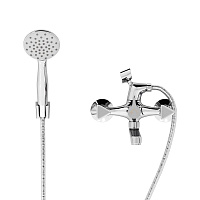 Aringa Арно смеситель с длинным плоским изливом для ванны и душа с аксессуарами, хром