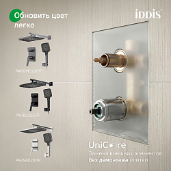 Встраиваемая система с тропическим и ручным душем, матовый графит, Parker, IDDIS, PARGM02i67