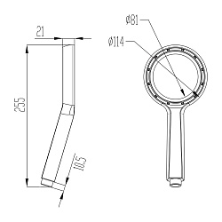 Лейка для душа, 1 режим, Ø11,4х25,5см, пластик/хром, блистер