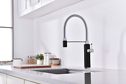 Смеситель для кухни Vincea VKF-101MB, черный, , шт