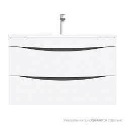 Тумба подвесная, белая, 80 см, Cloud, IDDIS, CLO80W0i95. Подходит умывальник: 0138000i28