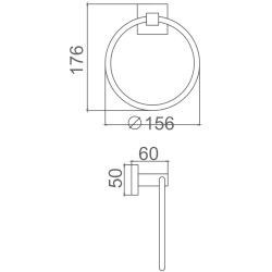 Держатель для полотенец, кольцо, черный HB8904