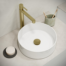 Выпуск для умывальника без перелива, матовое золото, Slide, IDDIS, SLIMG10i88