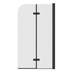 Corpa Nera Allegri/Аллегри Шторка на ванну 80х140, прозрачное стекло, профиль- черный матовый