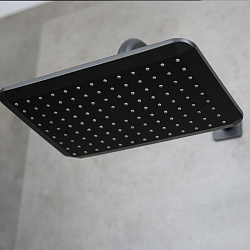 URSUS Встраиваемый термостатический смеситель с верхним душем, лейка 3 режима,латунь/чёрный,LM7242BL