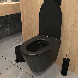 Corpa Nera Viotti/Виотти унитаз подвесной безободковый, быстр.сиденье с микролифтом, черный матовый