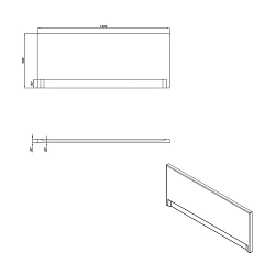 Панель фронтальная: универсальная тип 1, 140, ультра белый, Сорт1