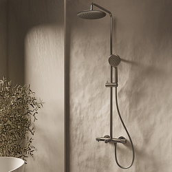 Душевая стойка Desire VSFS-1D1TGM термостат с изливом, 25см верх душ, вороненая сталь, , шт