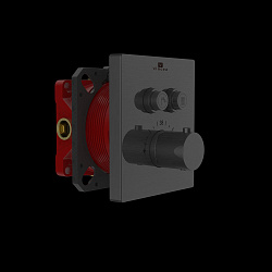 Встраиваемый смеситель для душа VSCV-321TGM двухфункциональный, термостатический, вороненая сталь, ,