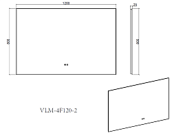 Зеркало LED VLM-3BE500 500х700 c сенсорным выключателем и диммером, , шт
