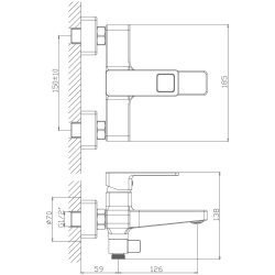 Смеситель для ванны, латунь, хром HB60615