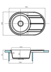Мойка кухонная Амира шампань