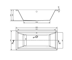 Вывод Ванна прямоуг.: SMART 170x80, ЛЕВАЯ,  ультра белый, Сорт1