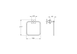 Root Square Держатель для полотенец, хром, A44803