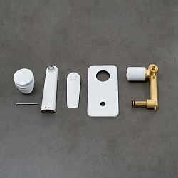 BRONX Встраиваемый смеситель для раковины, с донным клапаном клик-клак,латунь/белый матовый,LM3726MW