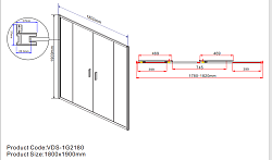 Душевая дверь Garda VDS-1G2180CL, 1800, хром, стекло прозрачное, , шт
