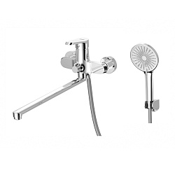 Смеситель универсальный для ванны с поворотным изливом 380 мм, хром