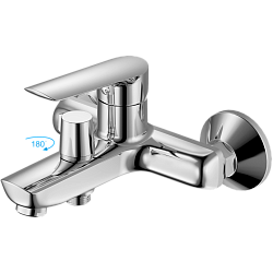 Смеситель для ванны, силумин + силикон, патент, хром HB60198