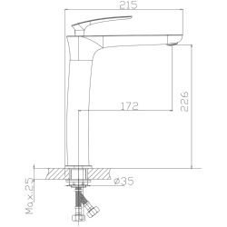 Смеситель для раковины, высокий, латунь, хром HB11616