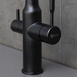 EXPERT Смеситель для кухни, с гибким изливом, с подключением к фильтру питьевой воды, черн