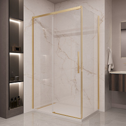 Душевой уголок Stella VSR-1ST9011CLG, 1100*900, брашированное золото, стекло прозрачное, , шт