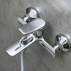 ORTUS Смеситель для ванны с коротким изливом, поворотный переключатель, латунь/хром, LM11314C