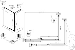 Душевой уголок Ultima VSR-7UL9012CL, 1200*900, хром, стекло прозрачное, , шт