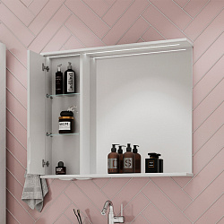 Зеркало-шкаф Adel 80 левый (белый)