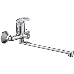 Смеситель для ванны, длинный излив, латунь, хром HB2203