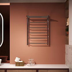Aringa Римини полотенцесушитель водяной с полкой 50*80. хром