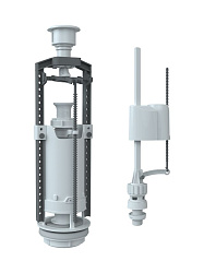Комплект арматуры  клапан спускной и наполнительный  с нижней подводкой (кнопка белая) SM_N/W