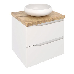 Тумба NORDIC 60 /2 ящ /правая/подвесная/белая/под столешницу/AQUA DE MARCO